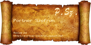 Portner Szofron névjegykártya